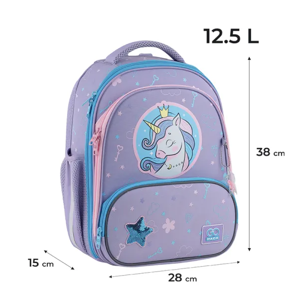 Рюкзак шкільний підлітковий GoPack Education каркасний 597M-3 Fairytale Unicorn (GO25-597M-3) - Фото 1