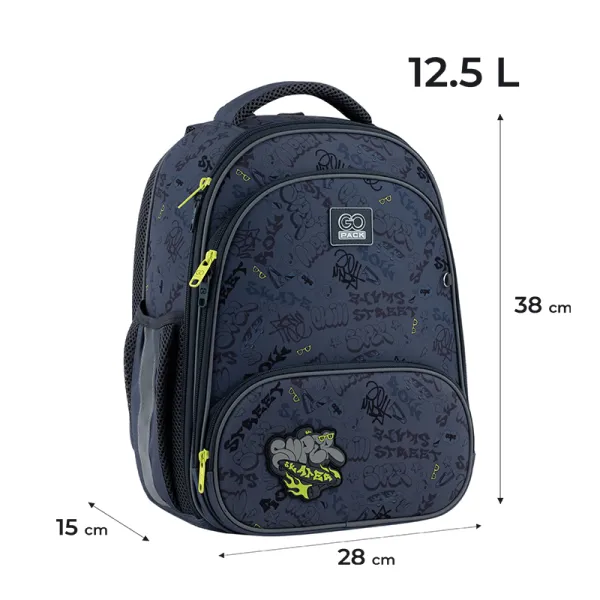 Рюкзак шкільний підлітковий GoPack Education каркасний 597M-4 Super Skater (GO25-597M-4) - Фото 1