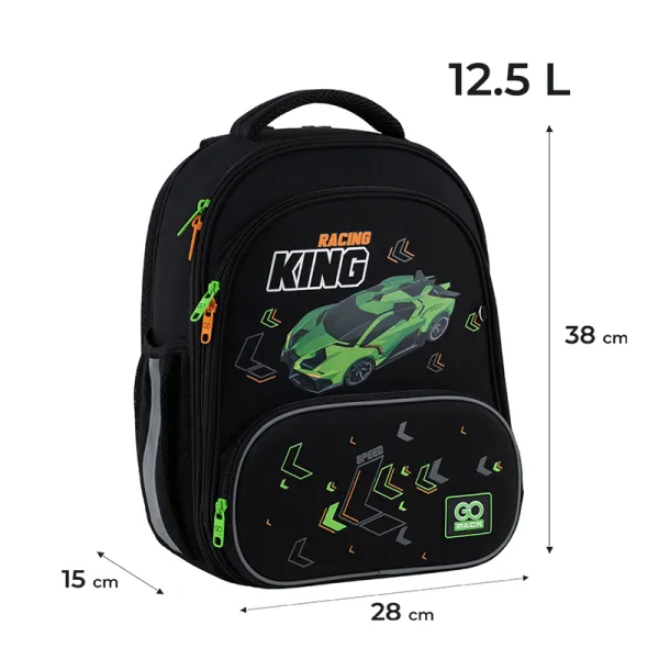 Рюкзак шкільний підлітковий GoPack Education каркасний 597M-5 Rasing King (GO25-597M-5) - Фото 1