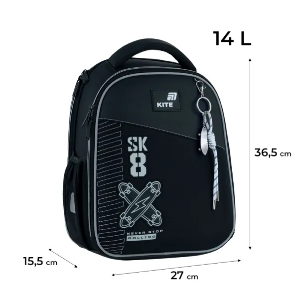 Рюкзак школьный подростковый Kite Education каркасный 555 Skate (K26-555S-7) - Фото 2