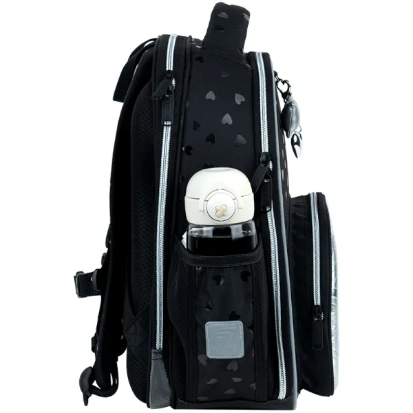 Рюкзак школьный подростковый Kite Education каркасный 556 Black&Silver (K26-556M-2) - Фото 4
