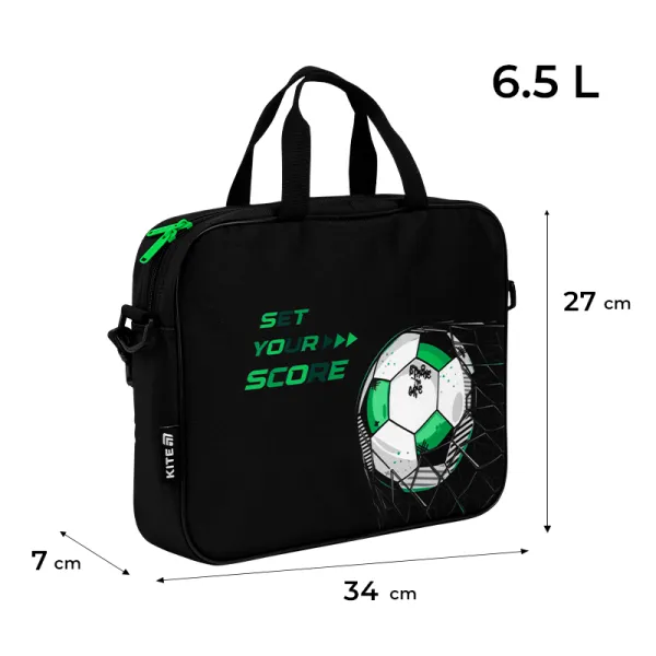 Шкільна текстильна сумка Kite A4, 1 відділення, 589 Football (K26-589-2) - Фото 1