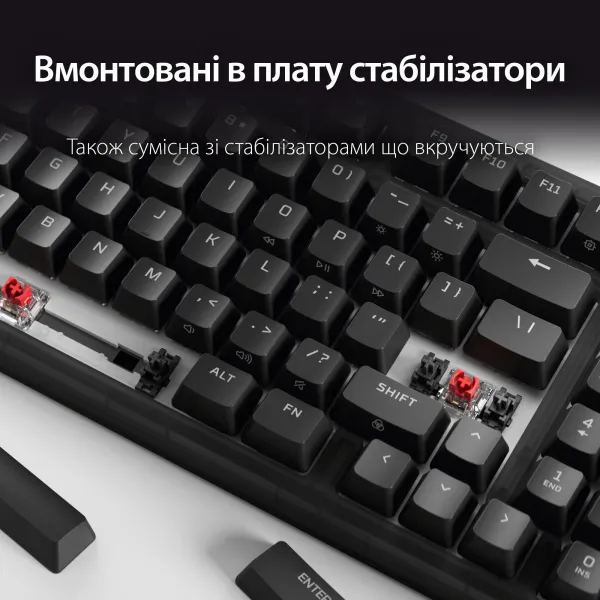 Клавиатура USB-A механическая RGB, Alloy Origins 2, Red, Hot-Swap, EN/UA, чёрная HyperX (B4QS3AA) - Фото 11