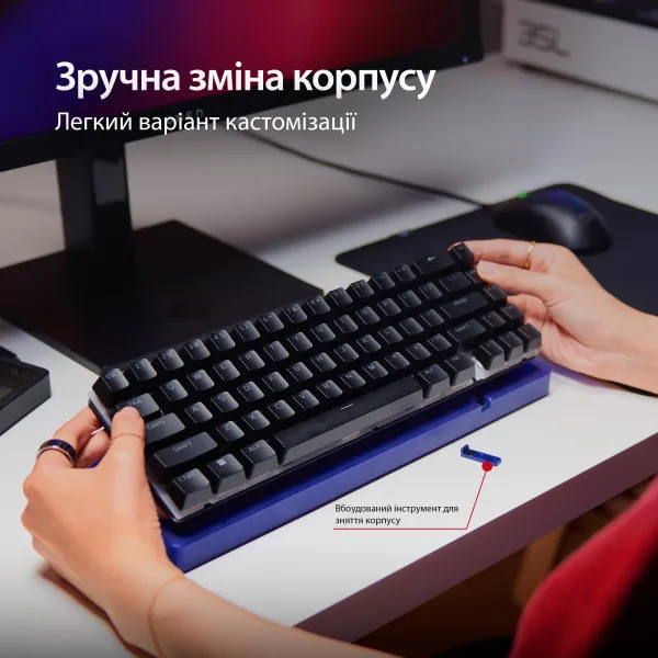 Клавиатура USB-A механическая RGB, Alloy Origins 2, Red, Hot-Swap, EN/UA, чёрная HyperX (B4QS3AA) - Фото 15