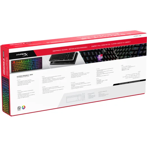 Клавиатура USB-A механическая RGB, Alloy Origins 2 1800, Red, Hot-Swap, EN/UA, чёрная HyperX (B4QS4AA) - Фото 7