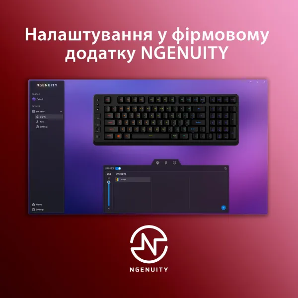 Клавіатура USB-A мембранна RGB, Alloy Origins EVE 1800, Red, EN/UA, чорна HyperX (B7JE0AA) - Фото 11