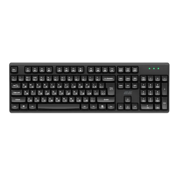 Клавиатура USB-A мембранная KS131, USB-A, EN/UK, чёрная 2E (2E-KS131UB_UA)