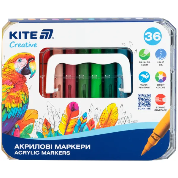 Маркеры акриловые с жидкими чернилами, 36 шт Creative Kite (K-1163)