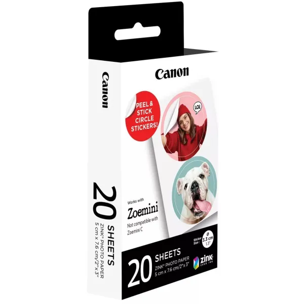 Бумага ZINK 1.3" в виде круглых наклейок, 20 л. Canon(4967C003) - Фото 5