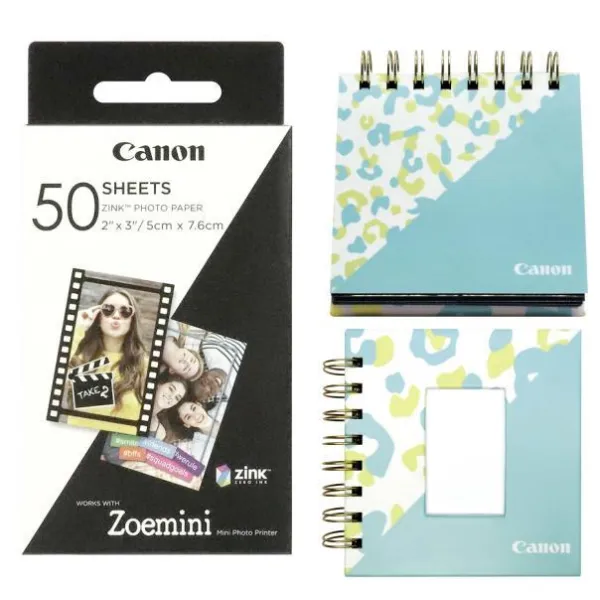Комплект бумаги ZINK™ 2"x3" ZP-2030 (50шт) + фотоальбом + фото рамка Canon (3215C007)