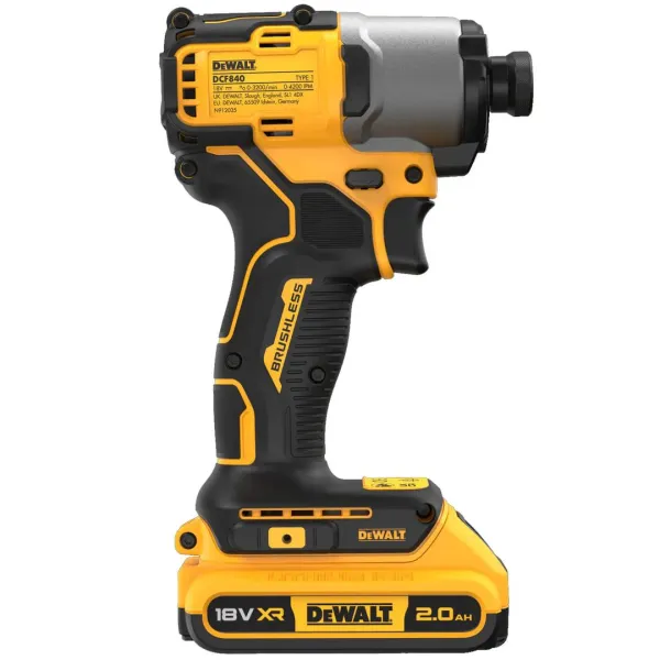 Шуруповерт ударный аккумуляторный 18В 192Нм DeWalt (DCF840D2T) - Фото 3