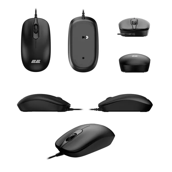 Мышь USB-A MF405, чёрная 2E (2E-MF405UBK) - Фото 1