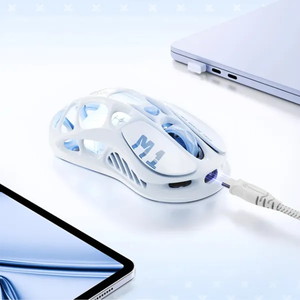 Мышь BT/WL/USB-A RGB, Mercury M1 Pro, Ice Blue GravaStar (GRAVASTARM1PRO_BLU) - Фото 6