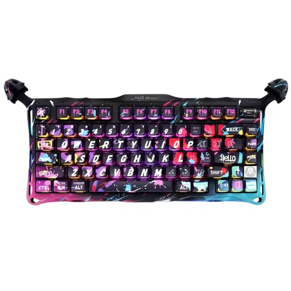 Клавиатура USB-A магнитная, RGB, Mercury V75 Pro, Magnetic Jade Gaming, 8K, Neon Graffiti GravaStar (GSV75PRO_U_CG_BLK)