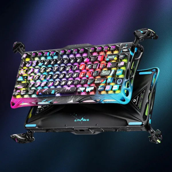 Клавиатура USB-A магнитная, RGB, Mercury V75 Pro, Magnetic Jade Gaming, 8K, Neon Graffiti GravaStar (GSV75PRO_U_CG_BLK) - Фото 2