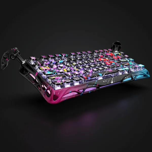 Клавиатура USB-A магнитная, RGB, Mercury V75 Pro, Magnetic Jade Gaming, 8K, Neon Graffiti GravaStar (GSV75PRO_U_CG_BLK) - Фото 6
