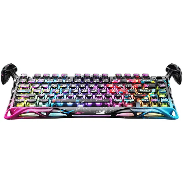 Клавиатура USB-A магнитная, RGB, Mercury V75 Pro, Magnetic Jade Gaming, 8K, Neon Graffiti GravaStar (GSV75PRO_U_CG_BLK) - Фото 14