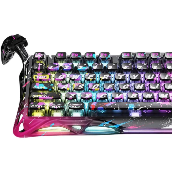 Клавиатура USB-A магнитная, RGB, Mercury V75 Pro, Magnetic Jade Gaming, 8K, Neon Graffiti GravaStar (GSV75PRO_U_CG_BLK) - Фото 15