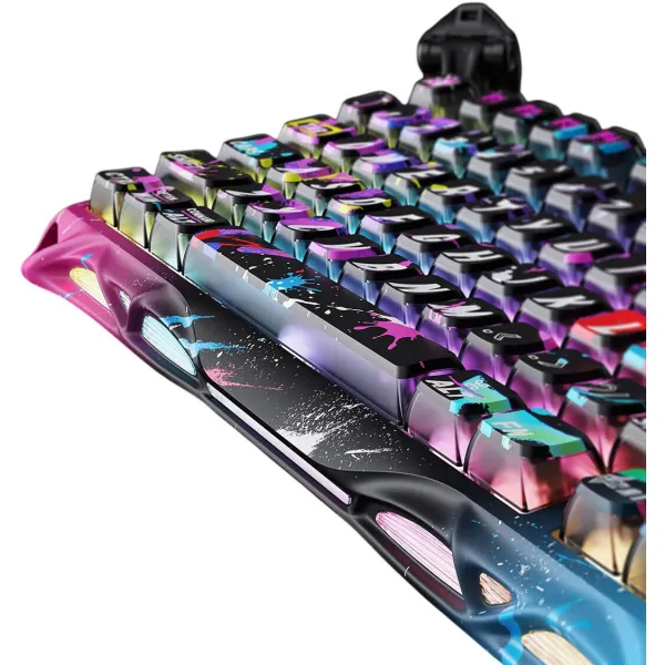 Клавиатура USB-A магнитная, RGB, Mercury V75 Pro, Magnetic Jade Gaming, 8K, Neon Graffiti GravaStar (GSV75PRO_U_CG_BLK) - Фото 16