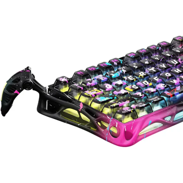 Клавиатура USB-A магнитная, RGB, Mercury V75 Pro, Magnetic Jade Gaming, 8K, Neon Graffiti GravaStar (GSV75PRO_U_CG_BLK) - Фото 17
