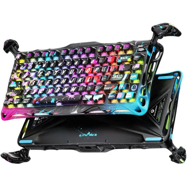 Клавиатура USB-A магнитная, RGB, Mercury V75 Pro, Magnetic Jade Gaming, 8K, Neon Graffiti GravaStar (GSV75PRO_U_CG_BLK) - Фото 18