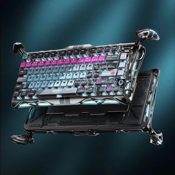 Клавиатура USB-A магнитная, RGB, Mercury V75 Pro, Magnetic Jade Gaming, 8K, Cyberpunk GravaStar (GSV75PRO_U_RM_EGRY) - Фото 8