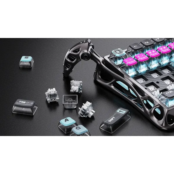 Клавиатура USB-A магнитная, RGB, Mercury V75 Pro, Magnetic Jade Gaming, 8K, Cyberpunk GravaStar (GSV75PRO_U_RM_EGRY) - Фото 10