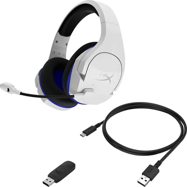 Гарнитура беспроводная Cloud Stinger Core PS5/PS4, бело-синяя HyperX (4P5J1AA) - Фото 6