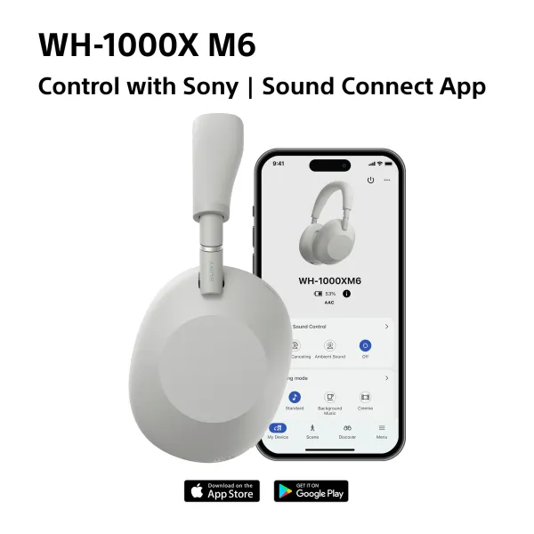 Наушники беспроводные BT 5.3, ANC, Hi-Res, AAC, LDAC, LC3, Mic, розовые Sony (WH1000XM6P.E) - Фото 19