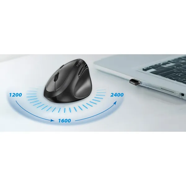 Мышь беспроводная WL/BT Ergo 8350S, Silent, AI, чёрная Genius (31030041400) - Фото 5