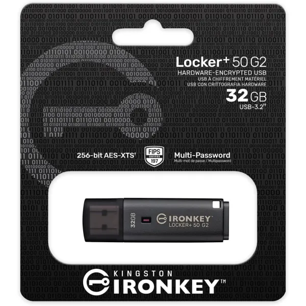 Накопитель USB 3.2 Type-A Gen1, 32GB, IronKey Locker+ 50 G2 Kingston (IKLP50G2/32GB) - Фото 3