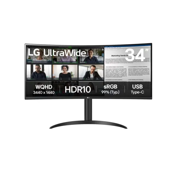 Монитор 34" VA, 100Hz LG (34WR55QK-B)