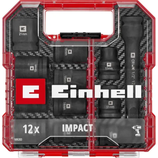 Набор ударных торцевых головок 12шт Einhell (109283) - Фото 6