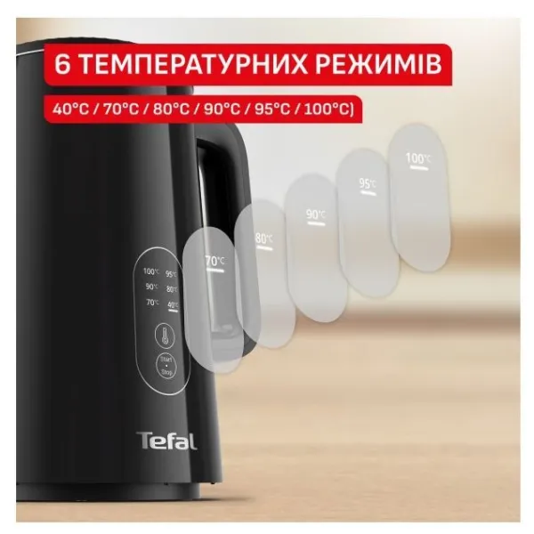 Електрочайник Thermo Protect Control 1.5л, чорний Tefal (KO6518E0) - Фото 6