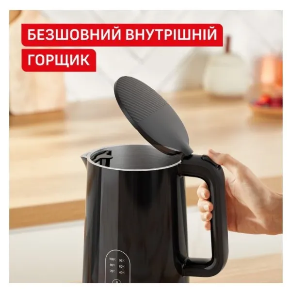 Електрочайник Thermo Protect Control 1.5л, чорний Tefal (KO6518E0) - Фото 7