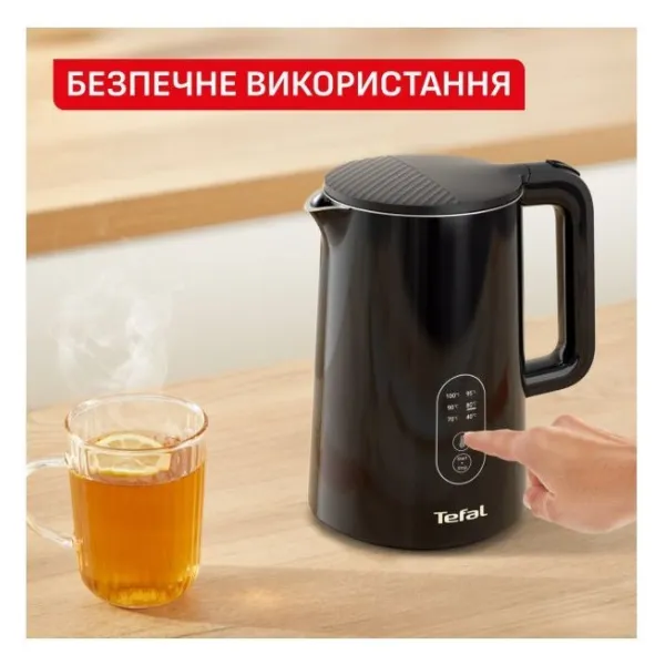 Електрочайник Thermo Protect Control 1.5л, чорний Tefal (KO6518E0) - Фото 8