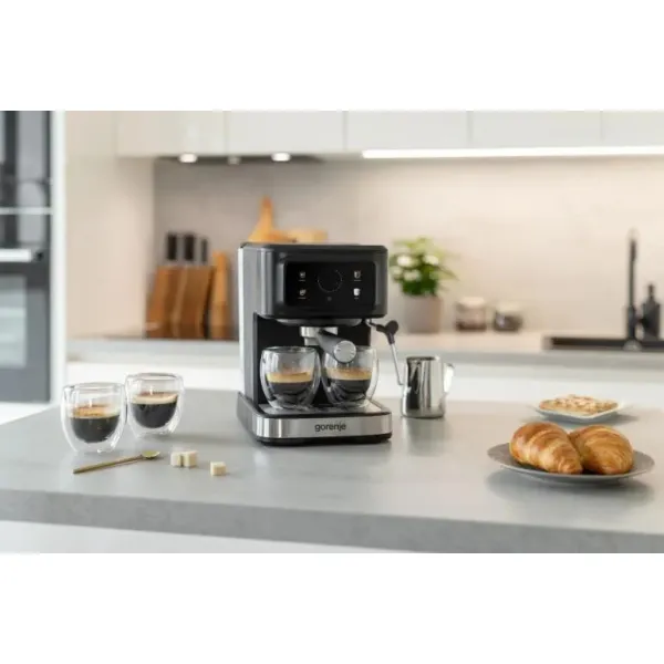 Кофеварка рожковая 1.5л, черный Gorenje (ESCM15CDB) - Фото 4
