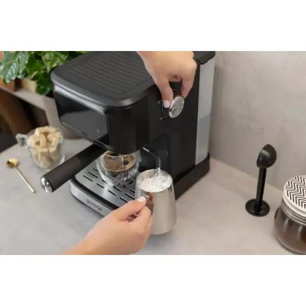 Кофеварка рожковая 1.5л, черный Gorenje (ESCM15CDB) - Фото 8