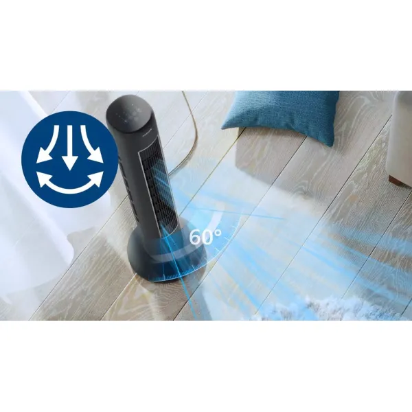 Вентилятор колонний 110см, 40Вт, сірий Philips (CX5535/11) - Фото 8