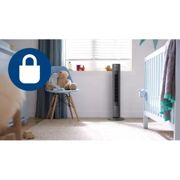 Вентилятор колонний 110см, 40Вт, сірий Philips (CX5535/11) - Фото 17