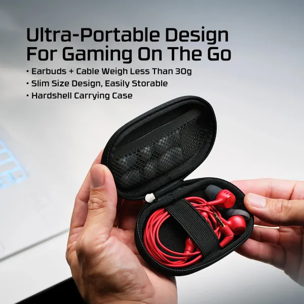 Гарнитура 3.5 mini-jack игровая Cloud Earbuds III, красная HyperX (BN7S0AA) - Фото 5