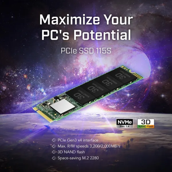 Накопитель SSD M.2 250GB PCIe3.0 Transcend (TS250GMTE115S) - Фото 1