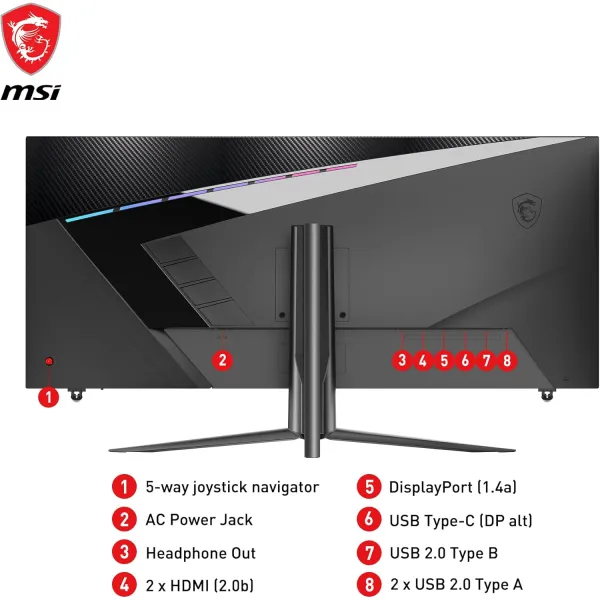 Монітор  40" MAG401QR, IPS, 21:9, 155Hz MSI (9S6-3EA54H-015) - Фото 5