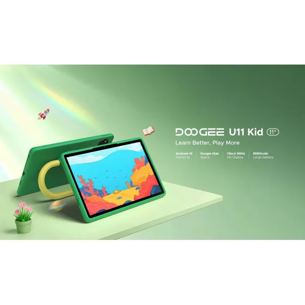 Планшет U11 Kid 11" 4ГБ, 128ГБ, 8580мА•г, Android, зелений Doogee (6942654909862) - Фото 6