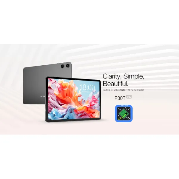 Планшет P30T KIT 10,1" 3ГБ, 128ГБ, 6000мА•ч, Android, сірий Teclast (6940709680254) - Фото 1