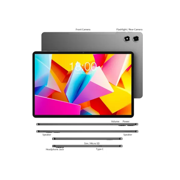 Планшет T50 Plus 11" 8ГБ, 128ГБ, LTE, 8000мА•ч, Android, серый Teclast (6940709680421) - Фото 4