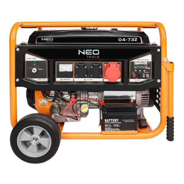 Генератор бензиновый 230/400В, 7.0/7.5кВт Neo Tools (04-732) - Фото 2
