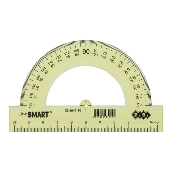 Транспортир 100 мм, тонований, асорті, SMART Line ZiBi (ZB.5641-99) - Фото 1