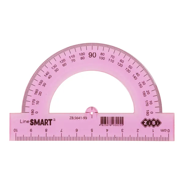 Транспортир 100 мм, тонований, асорті, SMART Line ZiBi (ZB.5641-99) - Фото 3